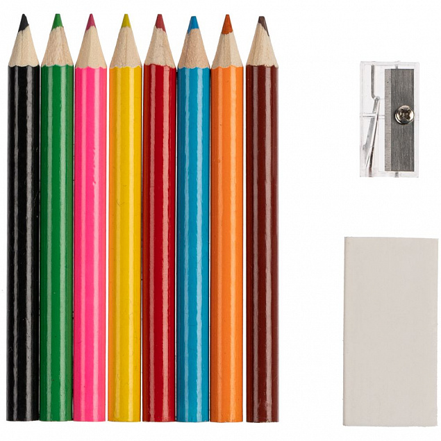 Набор Hobby с цветными карандашами, ластиком и точилкой, белый с логотипом в Санкт-Петербурге заказать по выгодной цене в кибермаркете AvroraStore