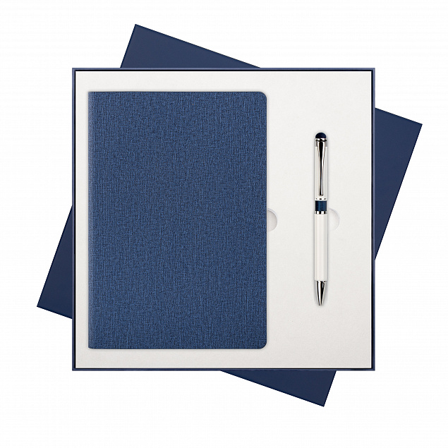 Подарочный набор Tweed/Arctic, синий (ежедневник недат А5, ручка) с логотипом в Санкт-Петербурге заказать по выгодной цене в кибермаркете AvroraStore