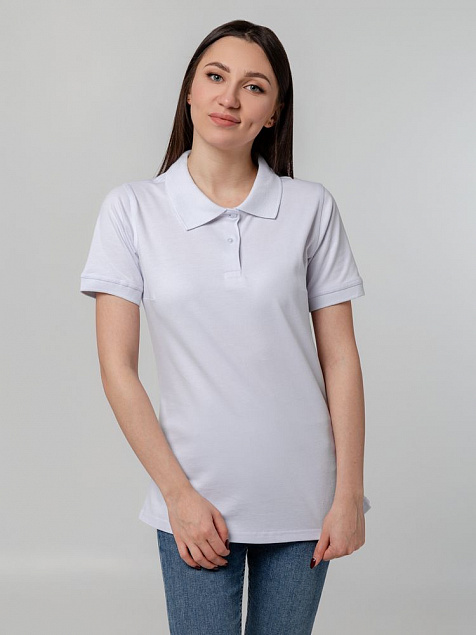 Рубашка поло женская Virma Stretch Lady, белая с логотипом в Санкт-Петербурге заказать по выгодной цене в кибермаркете AvroraStore