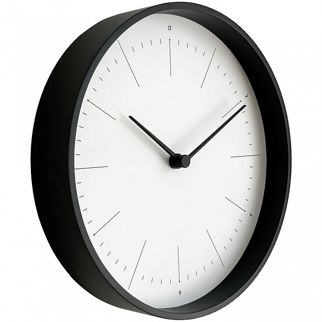 Часы настенные Lacky, белые с черным с логотипом в Санкт-Петербурге заказать по выгодной цене в кибермаркете AvroraStore