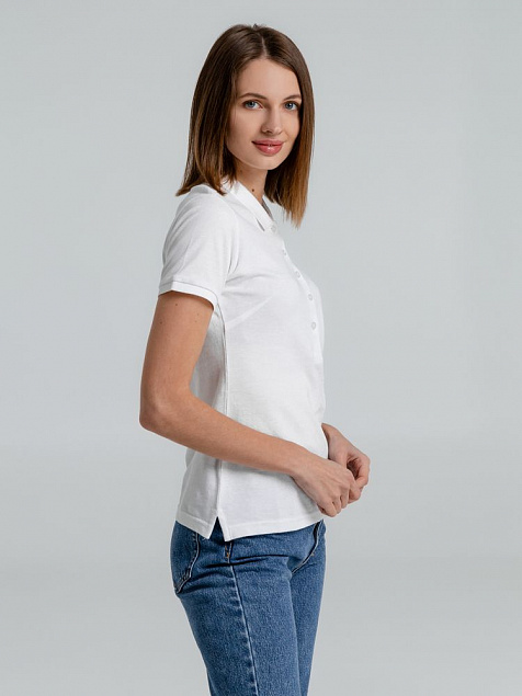 Рубашка поло женская Neptune, белая с логотипом в Санкт-Петербурге заказать по выгодной цене в кибермаркете AvroraStore