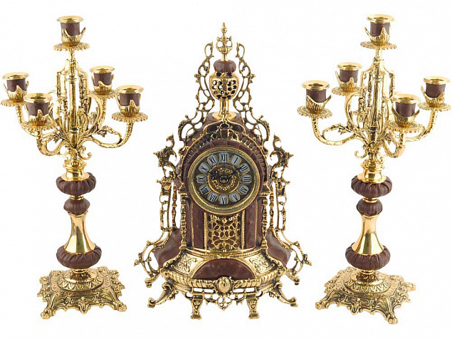Композиция «Герцог Альба»: интерьерные часы с подсвечниками с логотипом в Санкт-Петербурге заказать по выгодной цене в кибермаркете AvroraStore
