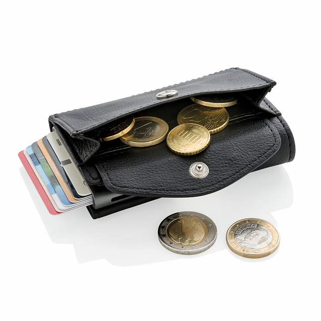 Кошелек с отделением для монет и держателем для карт C-Secure RFID, черный с логотипом в Санкт-Петербурге заказать по выгодной цене в кибермаркете AvroraStore