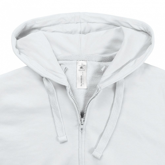 Толстовка женская Hooded Full Zip белая с логотипом в Санкт-Петербурге заказать по выгодной цене в кибермаркете AvroraStore