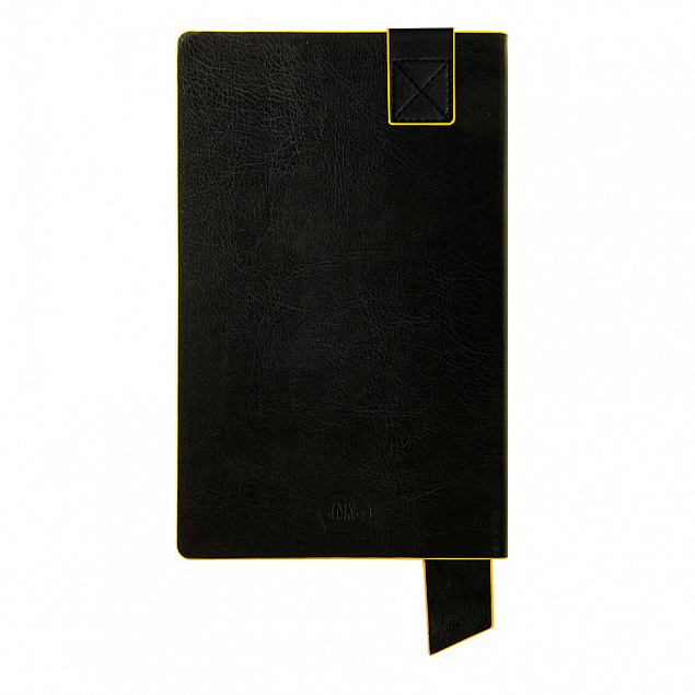 Бизнес-блокнот "Trendi", 130*210 мм, черно-желтый, мягкая обложка, в линейку с логотипом в Санкт-Петербурге заказать по выгодной цене в кибермаркете AvroraStore