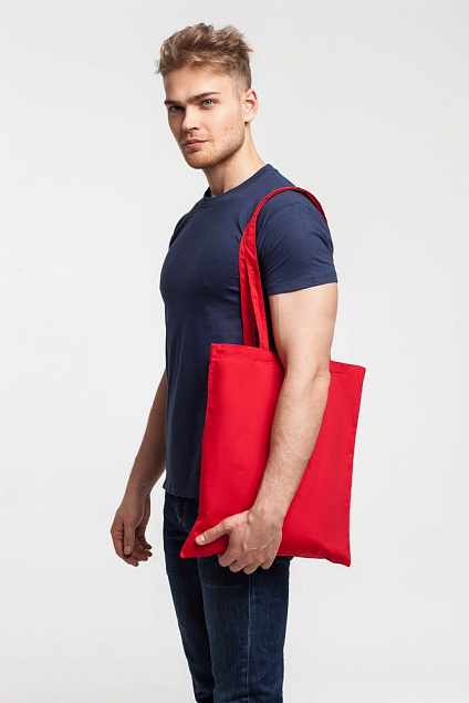 Холщовая сумка Basic 105, красная с логотипом в Санкт-Петербурге заказать по выгодной цене в кибермаркете AvroraStore