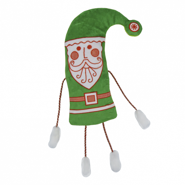 Новогодний колпачок Забавный Дед мороз текстиль(зеленый)(упаковка для конфет) с логотипом в Санкт-Петербурге заказать по выгодной цене в кибермаркете AvroraStore