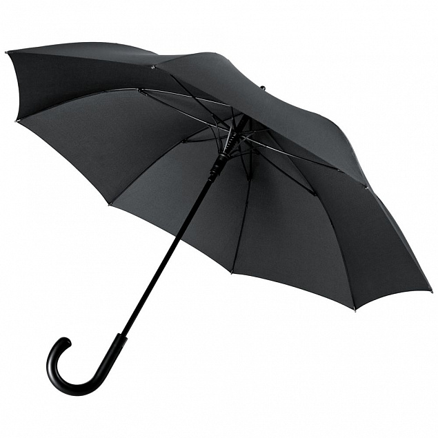 Зонт-трость Alessio, черный с логотипом в Санкт-Петербурге заказать по выгодной цене в кибермаркете AvroraStore