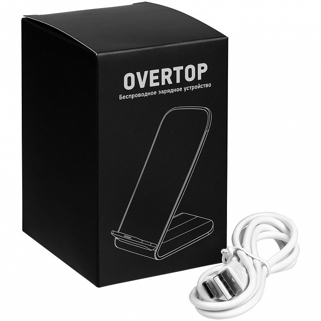 Быстрое беспроводное зарядное устройство Overtop, белое с логотипом в Санкт-Петербурге заказать по выгодной цене в кибермаркете AvroraStore