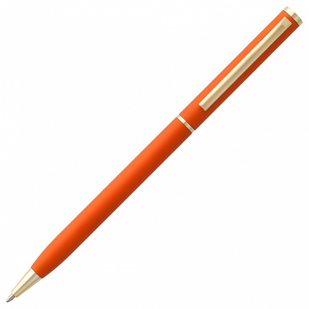 Ручка шариковая Hotel Gold, ver.2, оранжевая с логотипом в Санкт-Петербурге заказать по выгодной цене в кибермаркете AvroraStore