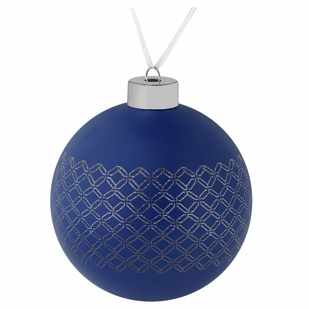 Елочный шар Queen, 10 см, синий с логотипом в Санкт-Петербурге заказать по выгодной цене в кибермаркете AvroraStore