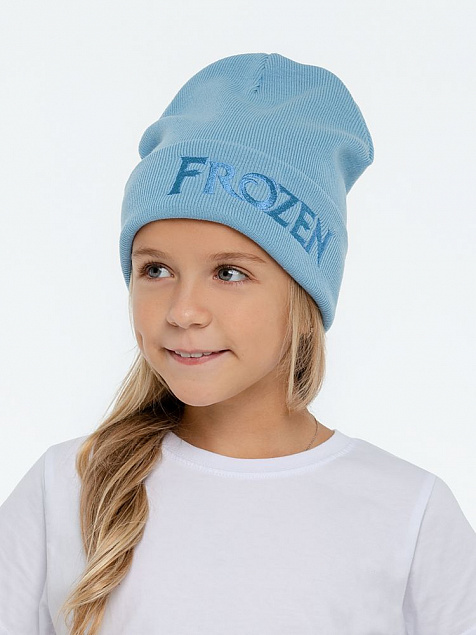 Шапка детская с вышивкой Frozen, голубая с логотипом в Санкт-Петербурге заказать по выгодной цене в кибермаркете AvroraStore