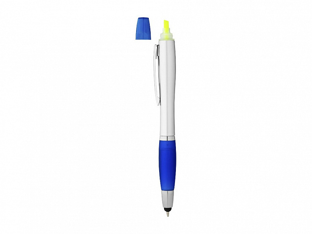 Ручка-стилус Nash с маркером, синий классический/серебристый с логотипом в Санкт-Петербурге заказать по выгодной цене в кибермаркете AvroraStore
