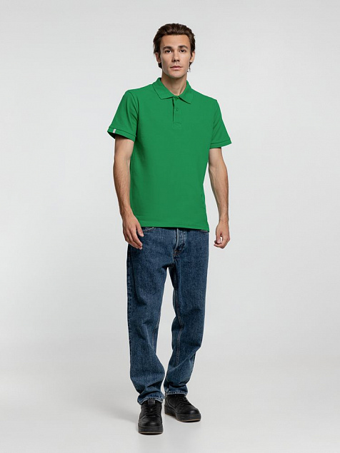 Рубашка поло мужская Virma Premium, зеленая с логотипом в Санкт-Петербурге заказать по выгодной цене в кибермаркете AvroraStore