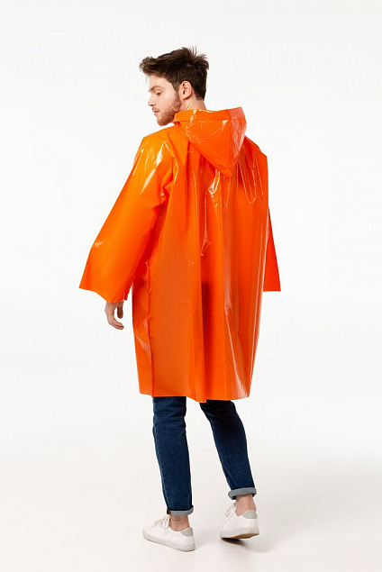 Дождевик-плащ CloudTime, оранжевый с логотипом в Санкт-Петербурге заказать по выгодной цене в кибермаркете AvroraStore
