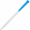 Ручка шариковая Favorite, белая с голубым с логотипом в Санкт-Петербурге заказать по выгодной цене в кибермаркете AvroraStore