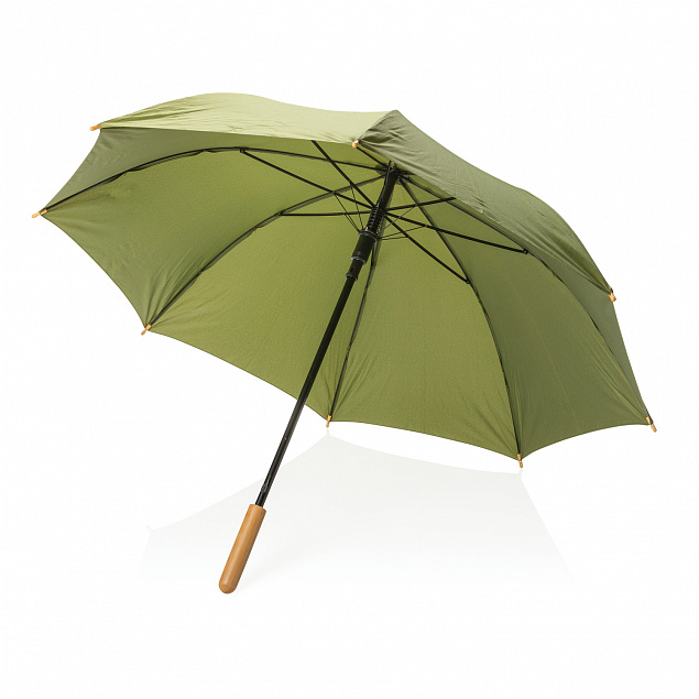 Автоматический зонт-трость с бамбуковой рукояткой Impact из RPET AWARE™, d103 см с логотипом в Санкт-Петербурге заказать по выгодной цене в кибермаркете AvroraStore