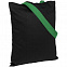 Холщовая сумка BrighTone, черная с зелеными ручками с логотипом в Санкт-Петербурге заказать по выгодной цене в кибермаркете AvroraStore