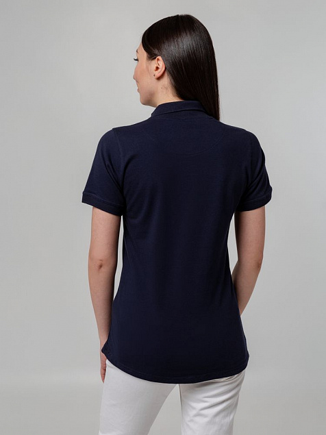 Рубашка поло женская Virma Stretch Lady, темно-синяя с логотипом в Санкт-Петербурге заказать по выгодной цене в кибермаркете AvroraStore