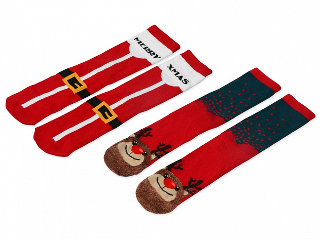 Набор носков с рождественской символикой, 2 пары с логотипом в Санкт-Петербурге заказать по выгодной цене в кибермаркете AvroraStore