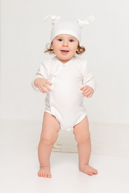 Боди детское Baby Prime, молочно-белое с логотипом в Санкт-Петербурге заказать по выгодной цене в кибермаркете AvroraStore