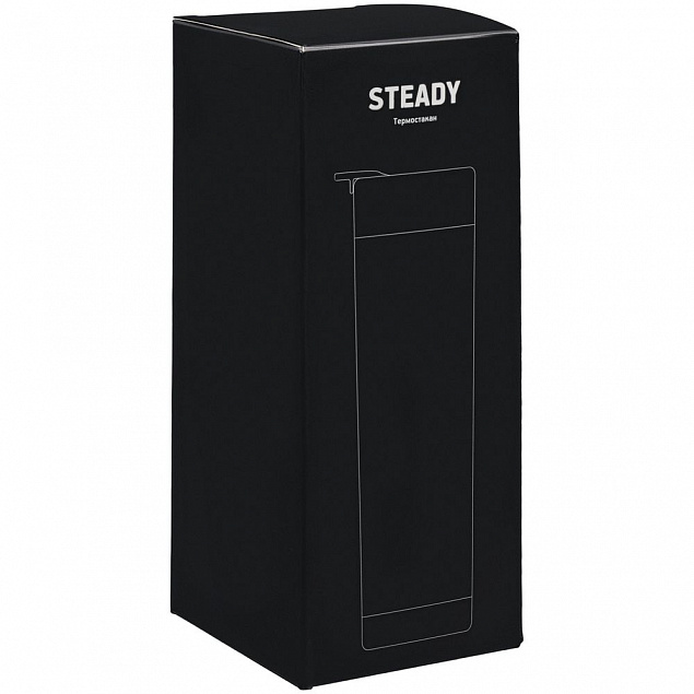 Термостакан Steady, черный с логотипом в Санкт-Петербурге заказать по выгодной цене в кибермаркете AvroraStore