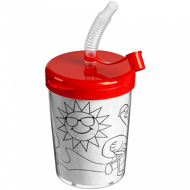 Бутылка-раскраска детская «Передвижник», красная с логотипом в Санкт-Петербурге заказать по выгодной цене в кибермаркете AvroraStore