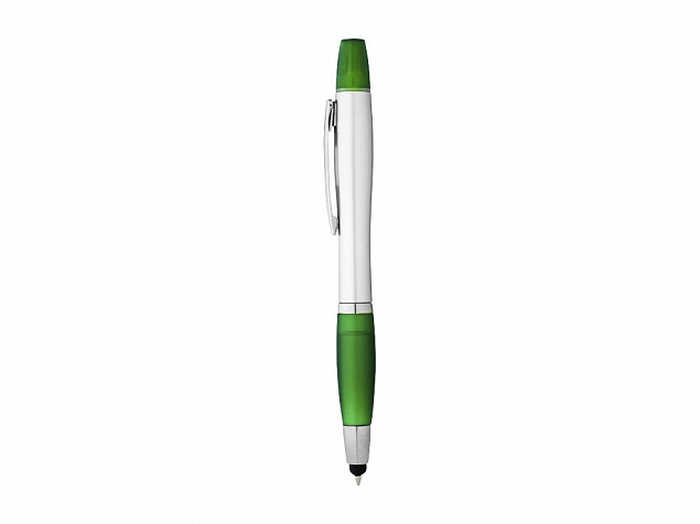 Ручка-стилус Nash с маркером, зеленый/серебристый с логотипом в Санкт-Петербурге заказать по выгодной цене в кибермаркете AvroraStore