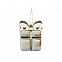 Ёлочная игрушка Подарочек (белый с золотым ) с логотипом в Санкт-Петербурге заказать по выгодной цене в кибермаркете AvroraStore