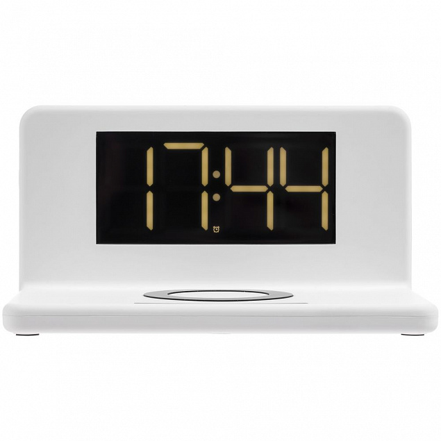 Часы настольные с беспроводным зарядным устройством Pitstop, белые с логотипом в Санкт-Петербурге заказать по выгодной цене в кибермаркете AvroraStore
