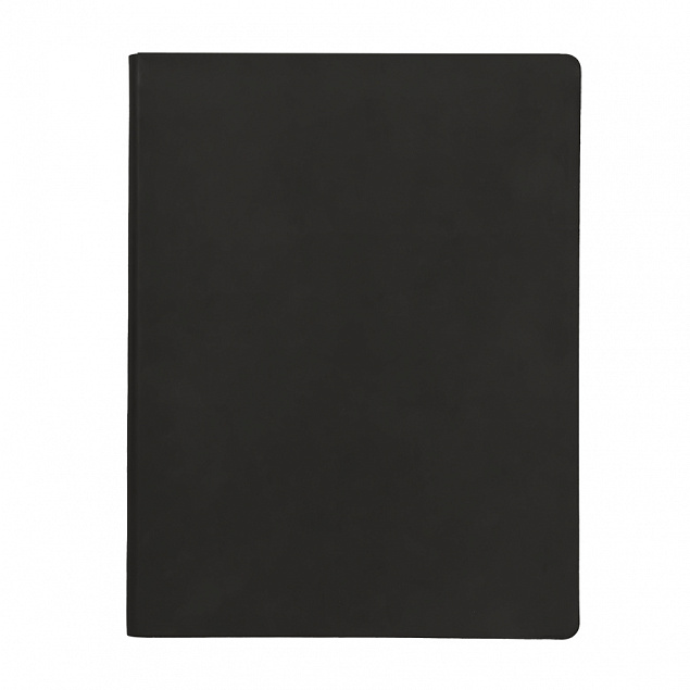 Бизнес-блокнот "Biggy", B5 формат, черный, серый форзац, мягкая обложка, в клетку с логотипом в Санкт-Петербурге заказать по выгодной цене в кибермаркете AvroraStore