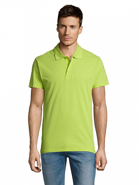 Рубашка поло мужская SUMMER 170, зеленое яблоко с логотипом в Санкт-Петербурге заказать по выгодной цене в кибермаркете AvroraStore