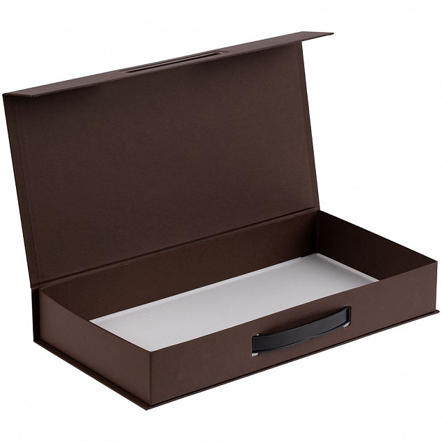 Коробка с ручкой Platt, коричневая с логотипом в Санкт-Петербурге заказать по выгодной цене в кибермаркете AvroraStore
