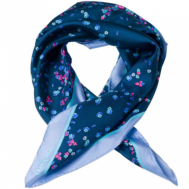Платок Tourbillon Silk, синий с логотипом в Санкт-Петербурге заказать по выгодной цене в кибермаркете AvroraStore