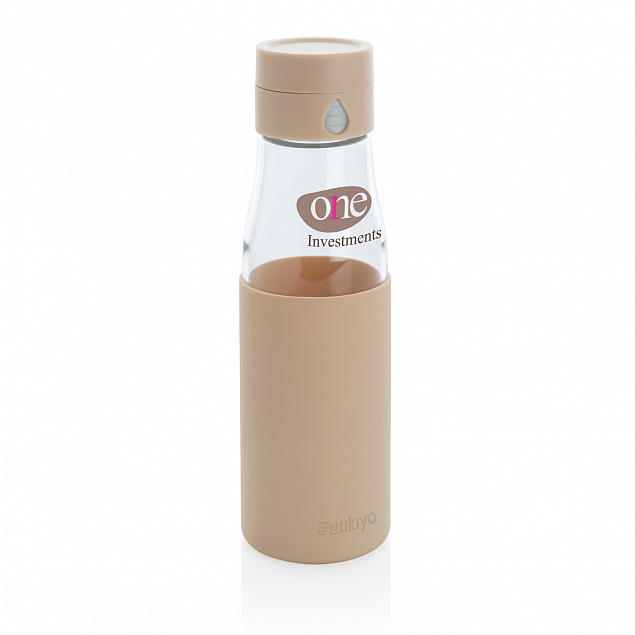 Стеклянная бутылка для воды Ukiyo с силиконовым держателем с логотипом в Санкт-Петербурге заказать по выгодной цене в кибермаркете AvroraStore