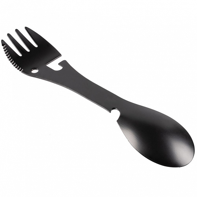 Походный столовый прибор Full Spoon, черный с логотипом в Санкт-Петербурге заказать по выгодной цене в кибермаркете AvroraStore