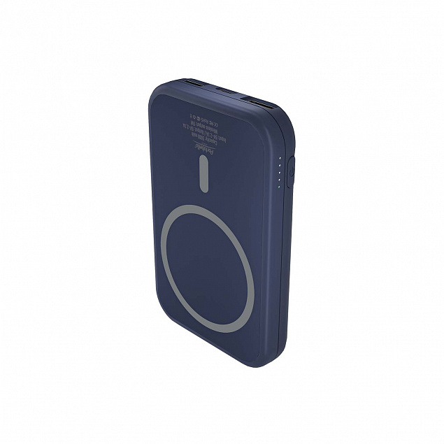 Внешний аккумулятор, Ultima Wireless Magnetic, 5000 mah, синий с логотипом в Санкт-Петербурге заказать по выгодной цене в кибермаркете AvroraStore