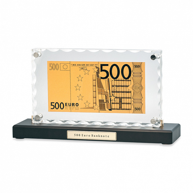 "Банкнота 500 Euro"в стекле с логотипом в Санкт-Петербурге заказать по выгодной цене в кибермаркете AvroraStore