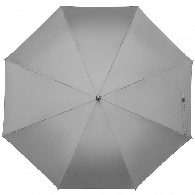 Зонт-трость Manifest со светоотражающим куполом, серый с логотипом в Санкт-Петербурге заказать по выгодной цене в кибермаркете AvroraStore