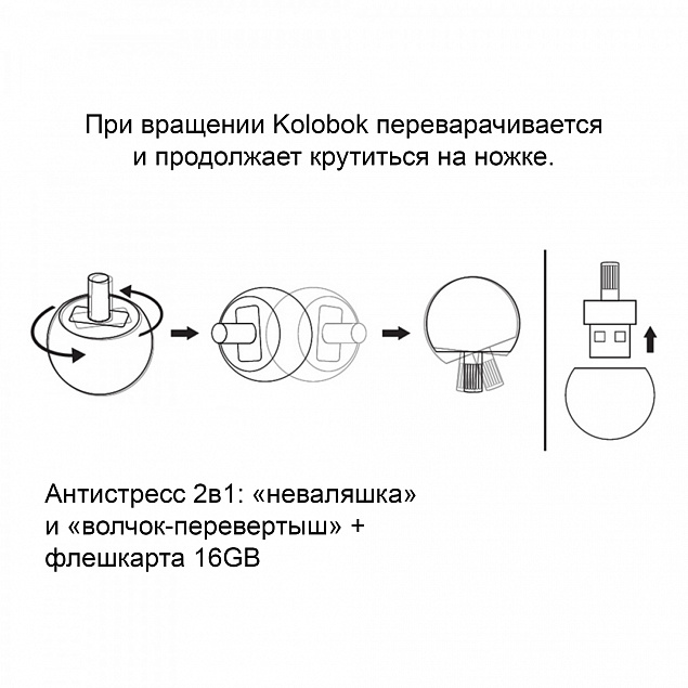Флеш-карта "Kolobok" 16 Гб с логотипом в Санкт-Петербурге заказать по выгодной цене в кибермаркете AvroraStore