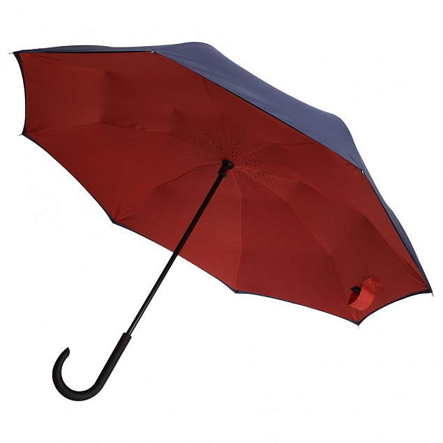 Зонт наоборот Style, трость, сине-красный с логотипом в Санкт-Петербурге заказать по выгодной цене в кибермаркете AvroraStore