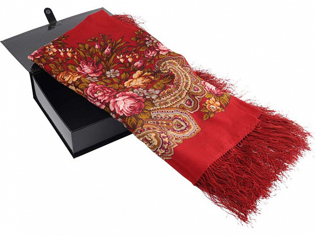 Павловопосадский платок, красный с логотипом в Санкт-Петербурге заказать по выгодной цене в кибермаркете AvroraStore