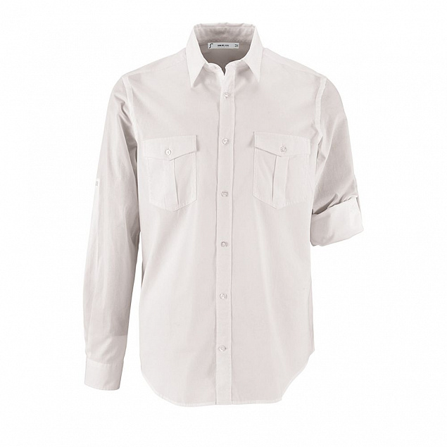 Рубашка мужская BURMA MEN, белая с логотипом в Санкт-Петербурге заказать по выгодной цене в кибермаркете AvroraStore