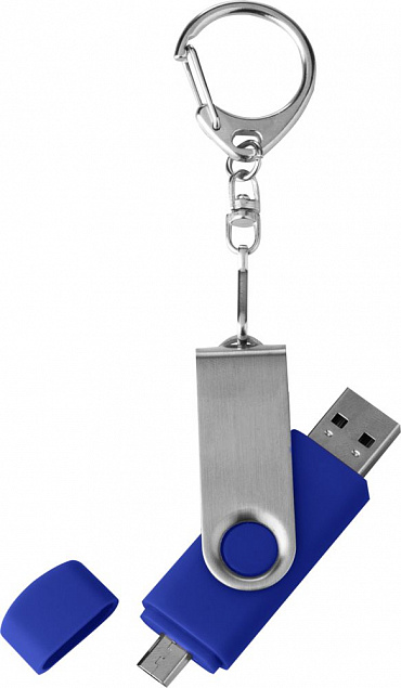 Флешка Double Twist 8 Гб синяя с логотипом в Санкт-Петербурге заказать по выгодной цене в кибермаркете AvroraStore