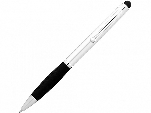 Ручка-стилус шариковая Ziggy синие чернила, серебристый/черный с логотипом в Санкт-Петербурге заказать по выгодной цене в кибермаркете AvroraStore