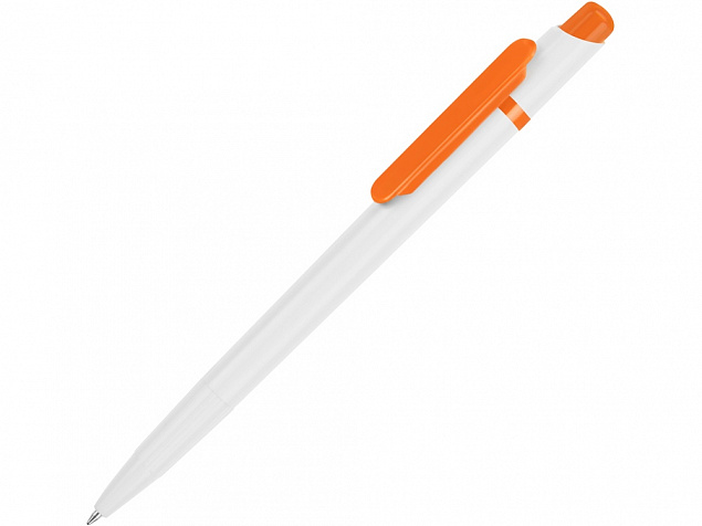 Ручка шариковая Этюд, белый/оранжевый с логотипом в Санкт-Петербурге заказать по выгодной цене в кибермаркете AvroraStore