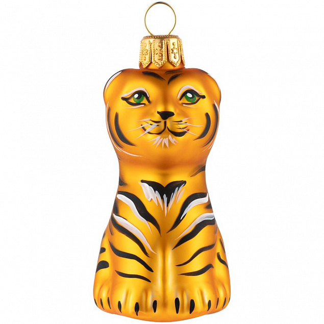 Елочная игрушка «Бенгальский тигренок» в коробке, золотой с росписью с логотипом в Санкт-Петербурге заказать по выгодной цене в кибермаркете AvroraStore