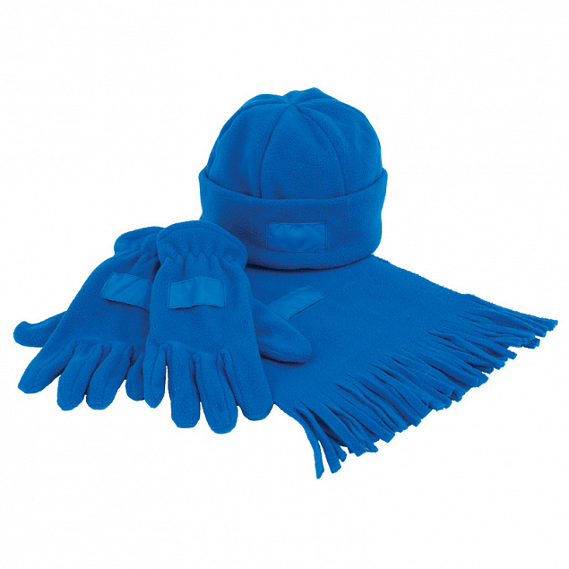 Набор "Зима" (шапка, шарф, перчатки), синий с логотипом в Санкт-Петербурге заказать по выгодной цене в кибермаркете AvroraStore