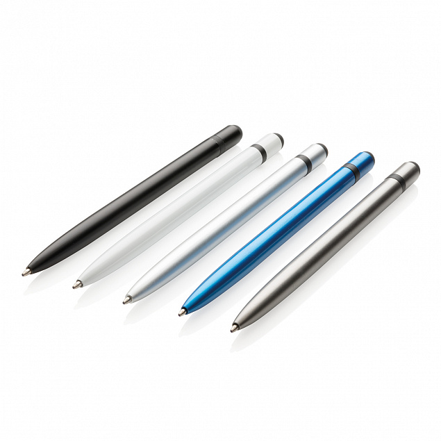 Металлическая ручка-стилус Slim, серебряный с логотипом в Санкт-Петербурге заказать по выгодной цене в кибермаркете AvroraStore