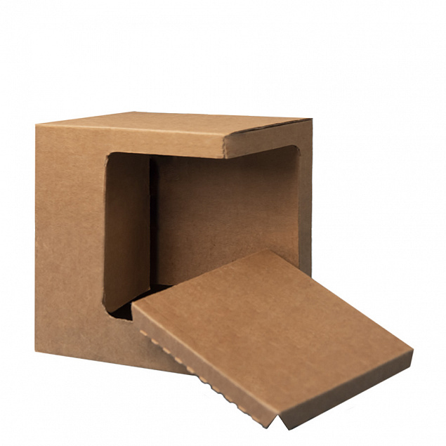 Коробка для кружек 25903, 27701, 27601, размер 11,8х9,0х10,8 см, микрогофрокартон, коричневый с логотипом в Санкт-Петербурге заказать по выгодной цене в кибермаркете AvroraStore